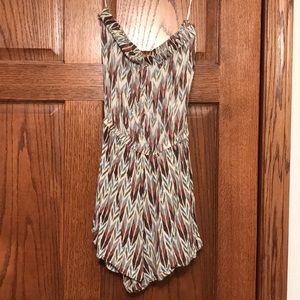 Strapless printed romper